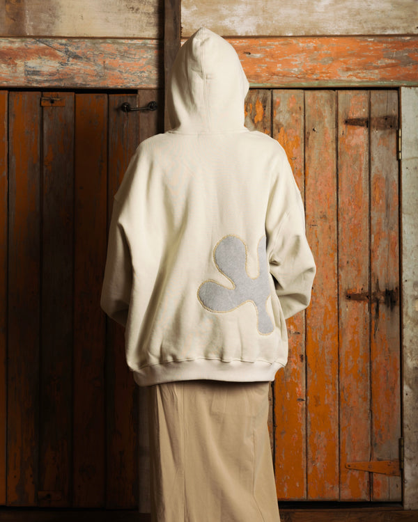 Oversized Back-Appliqué Hoodie (ivory)