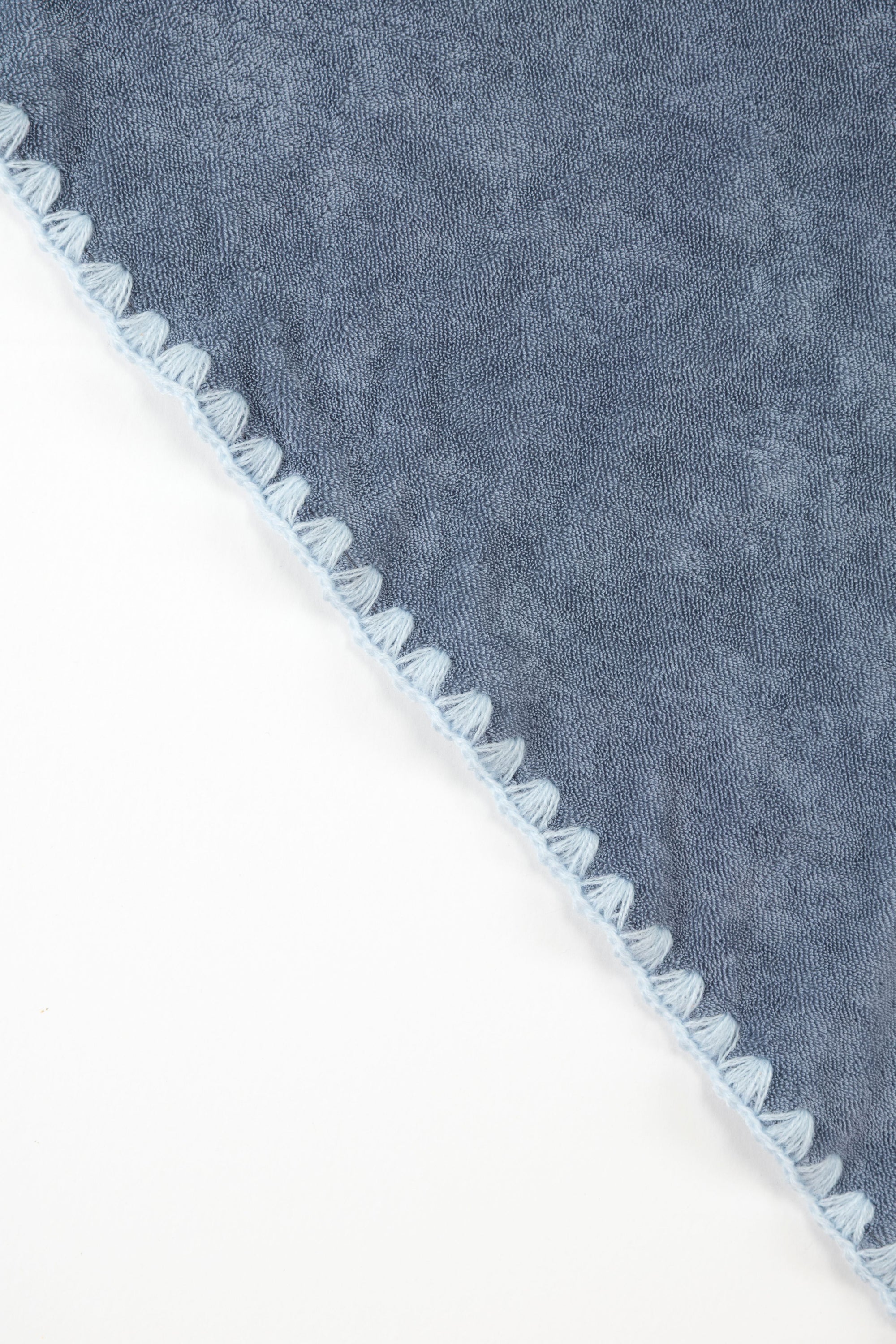 Beach Towel / Throw with Shell Edge Stitch (Blue x Blue)