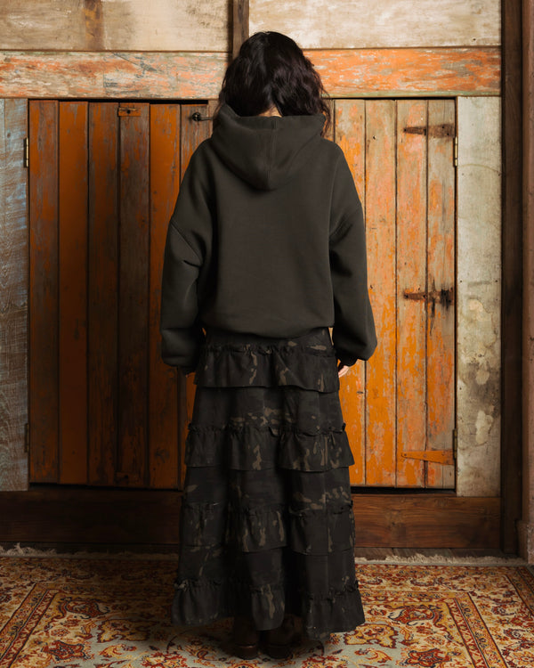 Oversized Front-Appliqué Hoodie (Olive x Pistachio)