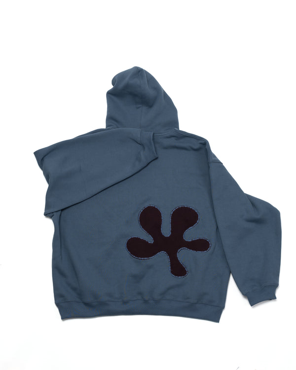 Oversized Back-Appliqué Hoodie (ocean blue)