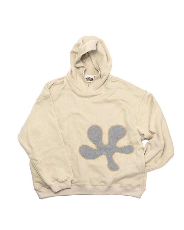 Oversized Front-Appliqué Hoodie (ivory)