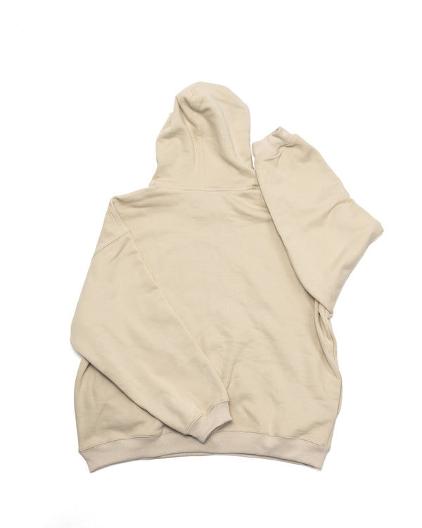 Oversized Front-Appliqué Hoodie (ivory)