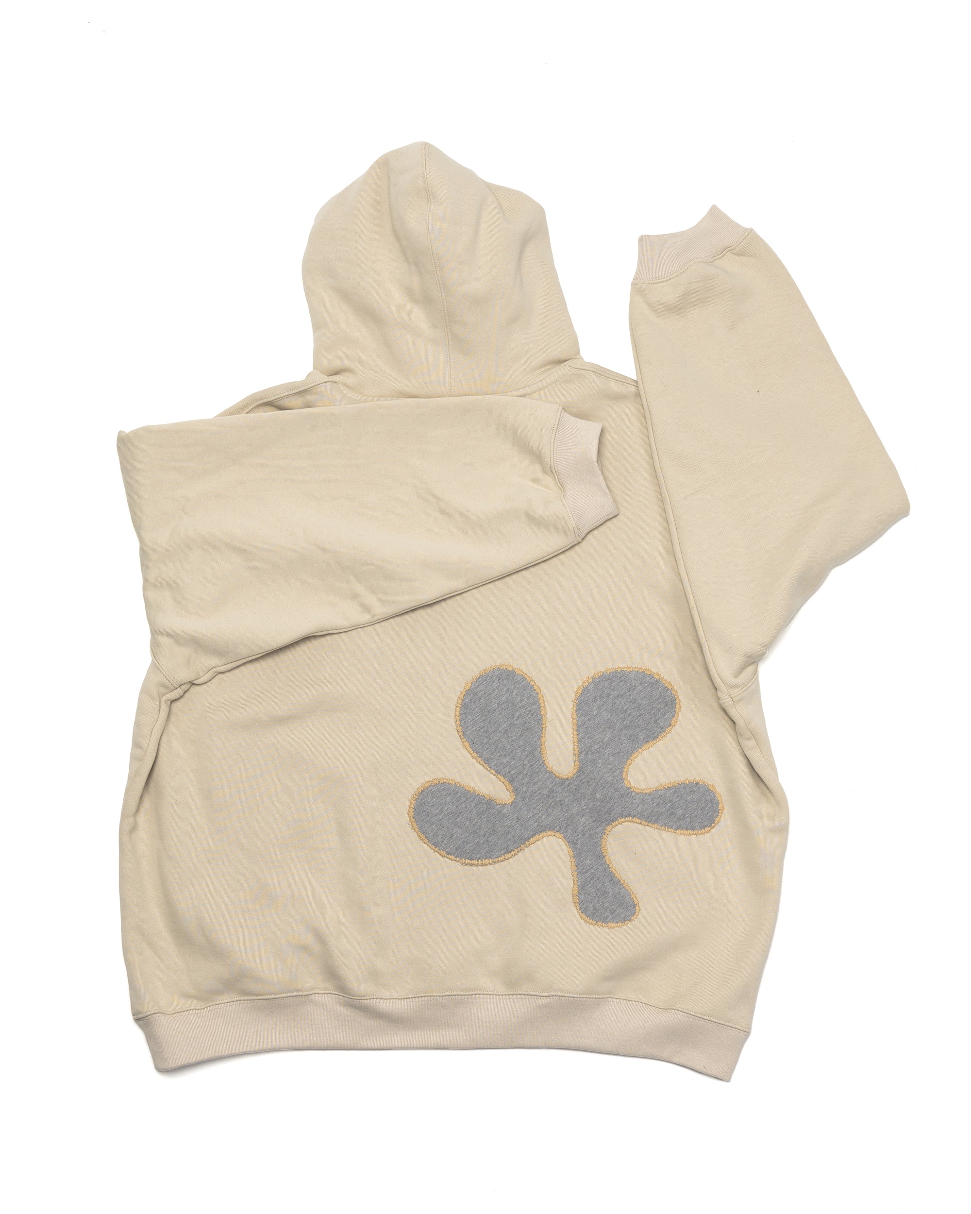 Oversized Back-Appliqué Hoodie (ivory)