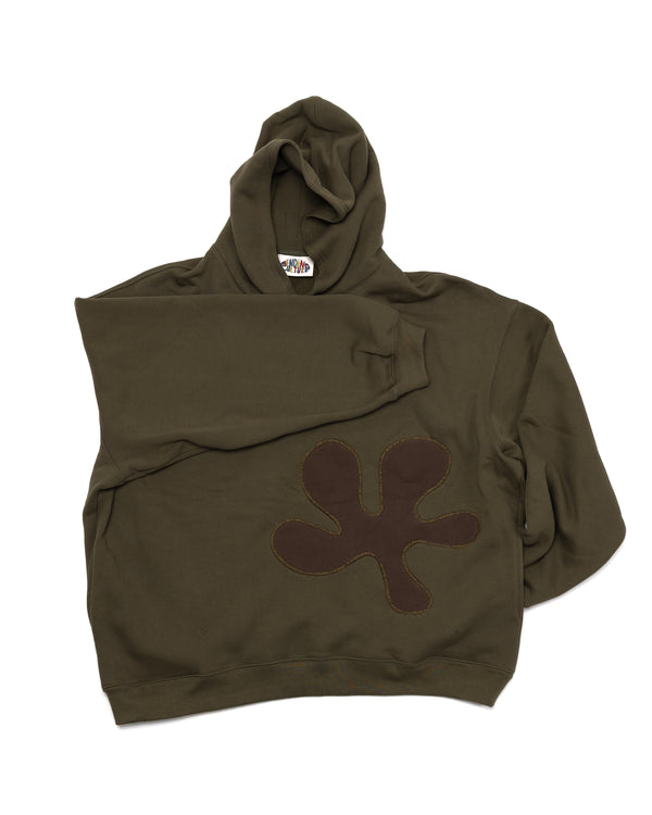 Oversized Front-Appliqué Hoodie (khaki)