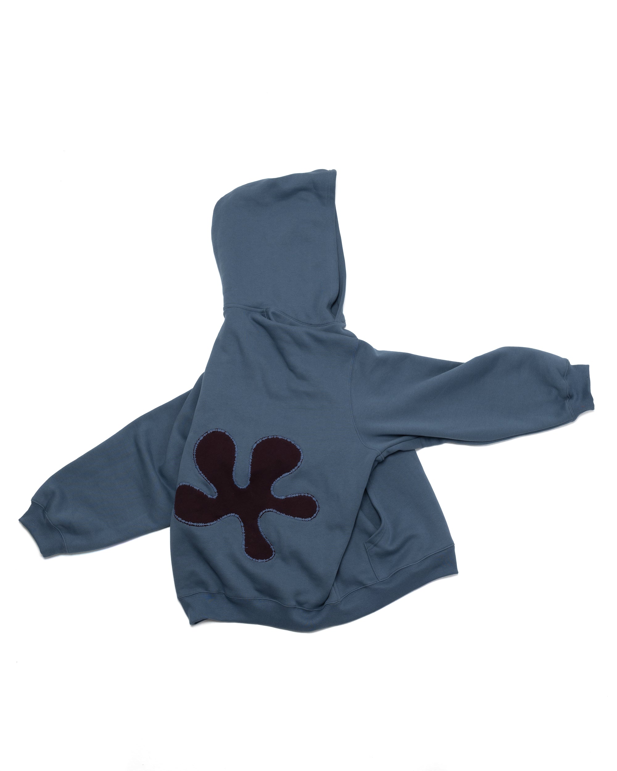 Oversized Back-Appliqué Hoodie (ocean blue)