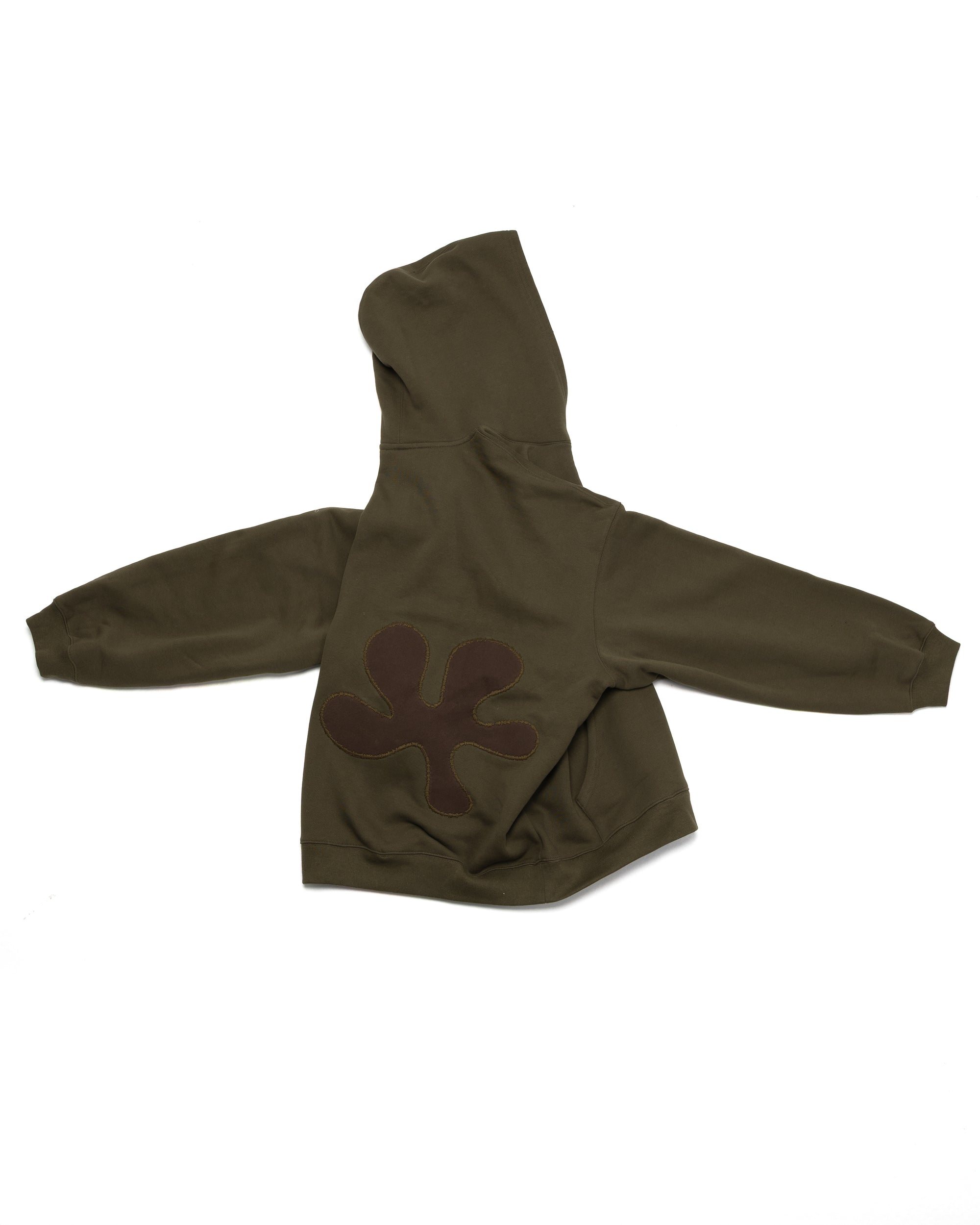 Oversized Back-Appliqué Hoodie (khaki)