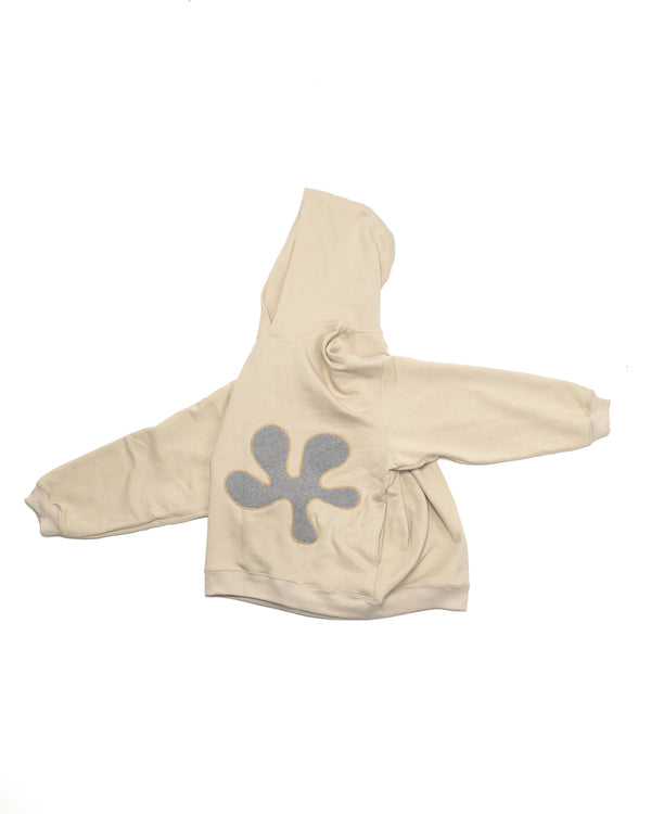 Oversized Front-Appliqué Hoodie (ivory)