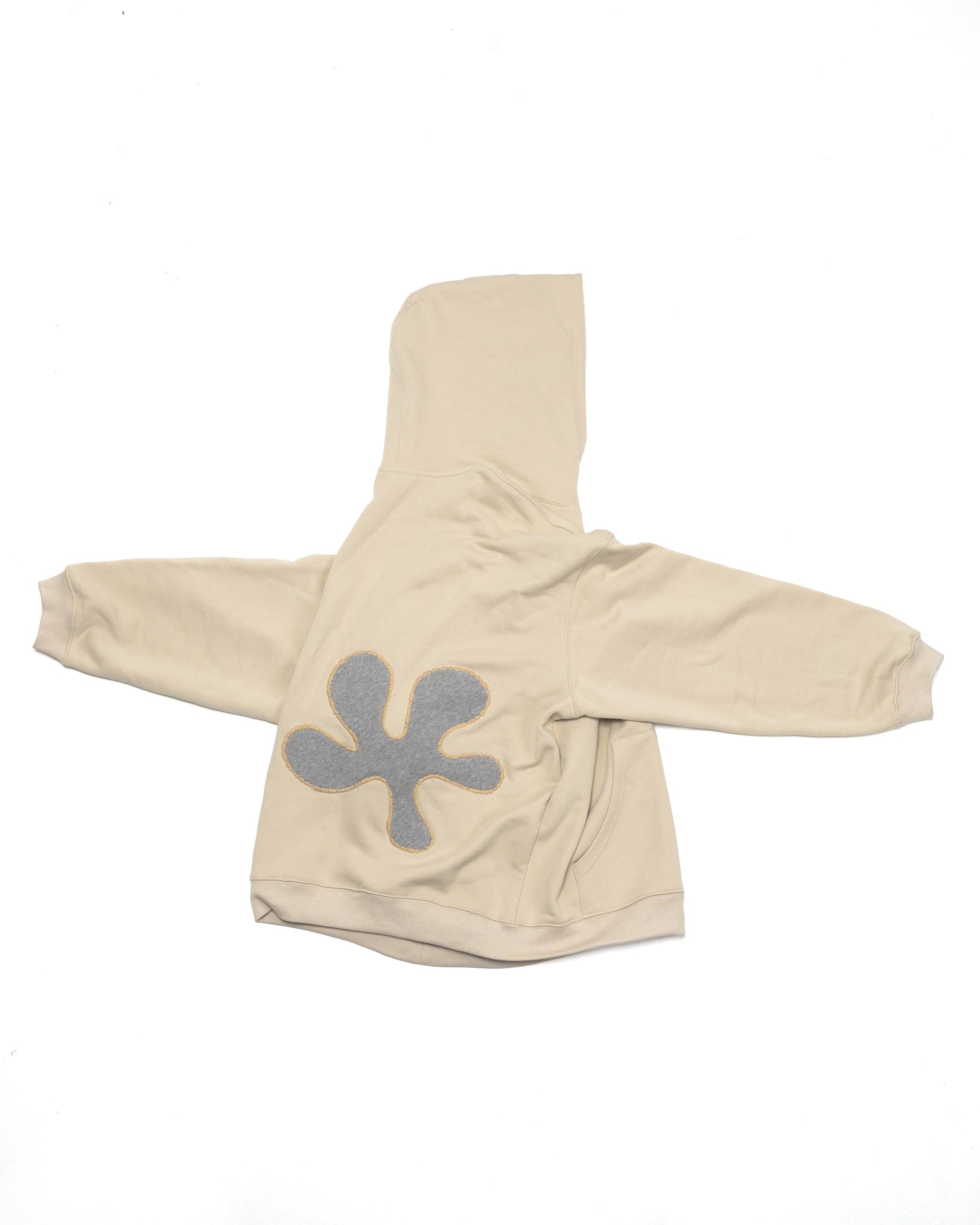 Oversized Back-Appliqué Hoodie (ivory)