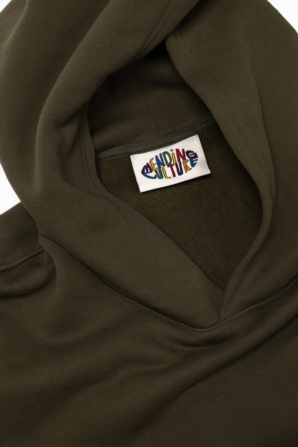 Oversized Back-Appliqué Hoodie (khaki)