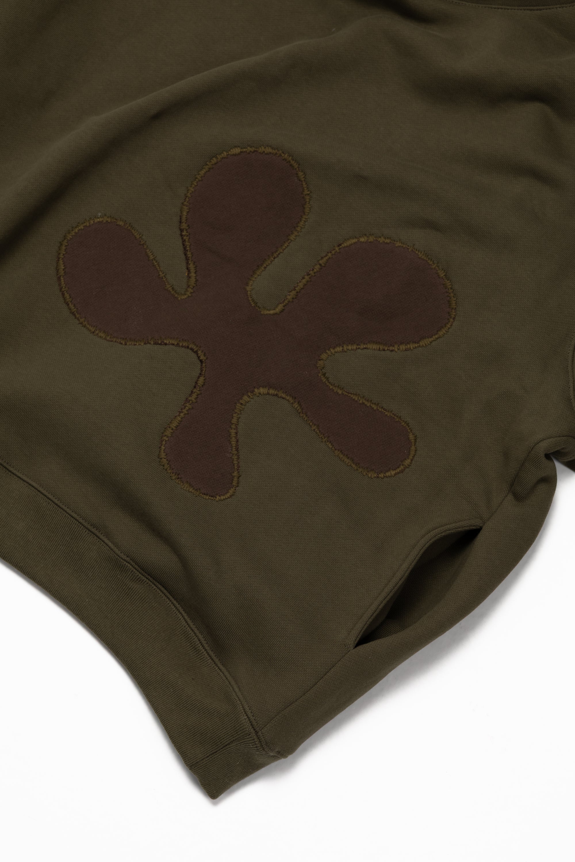 Oversized Front-Appliqué Hoodie (khaki)