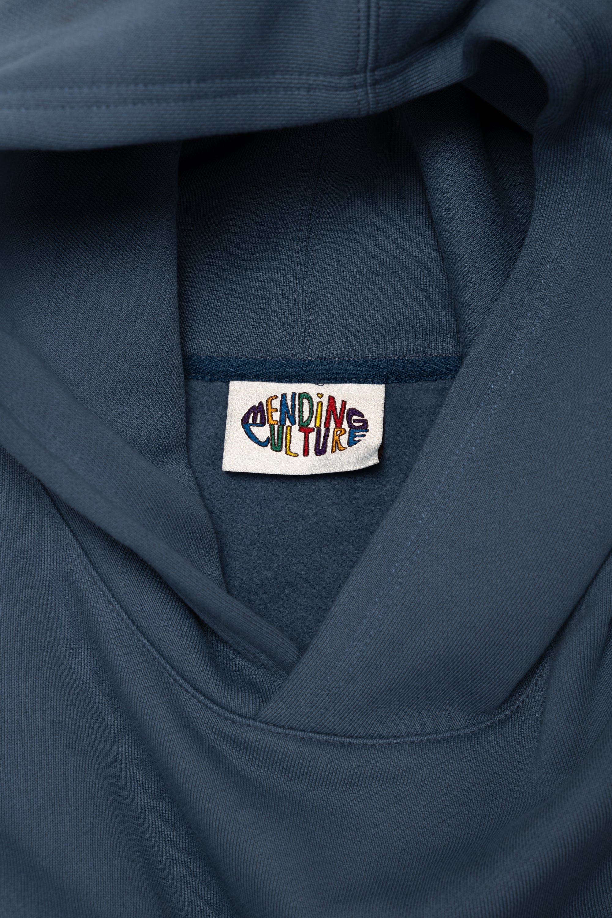 Oversized Front-Appliqué Hoodie (ocean blue)