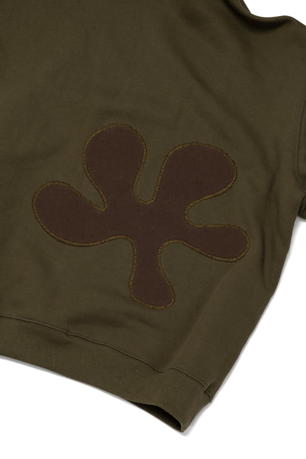 Oversized Back-Appliqué Hoodie (khaki)