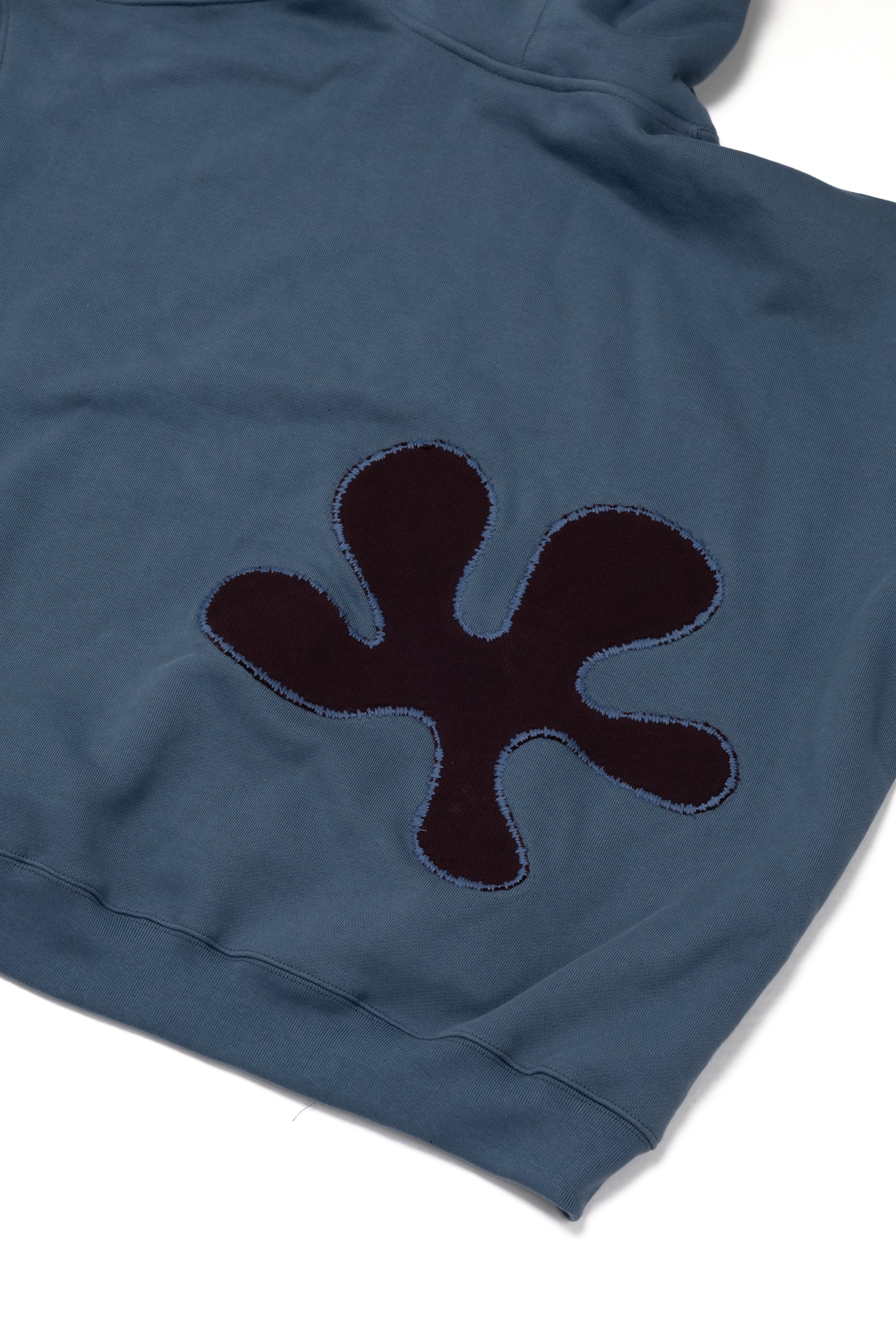 Oversized Back-Appliqué Hoodie (ocean blue)