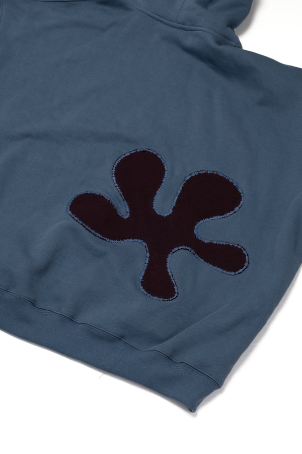 Oversized Back-Appliqué Hoodie (ocean blue)
