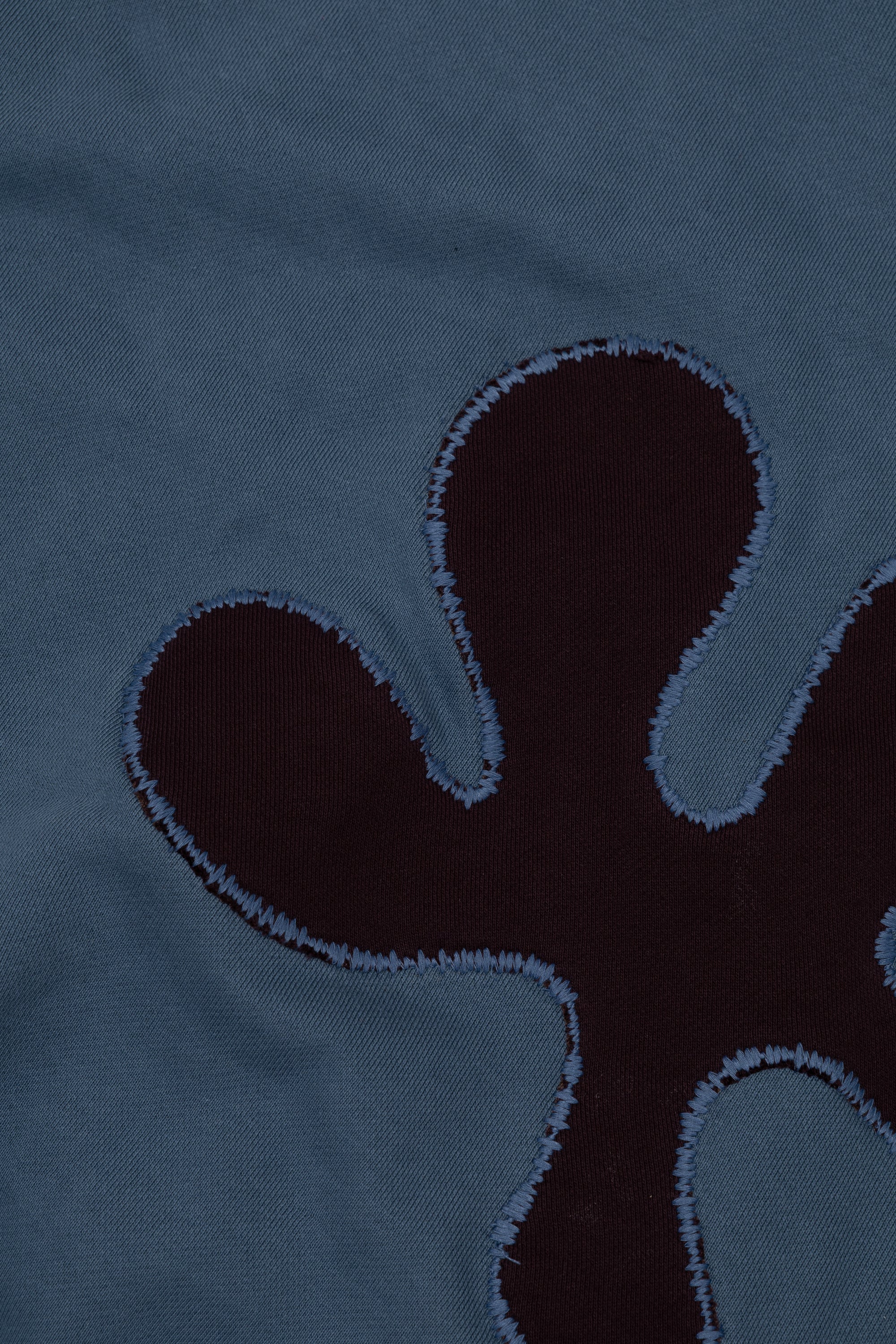 Oversized Front-Appliqué Hoodie (ocean blue)