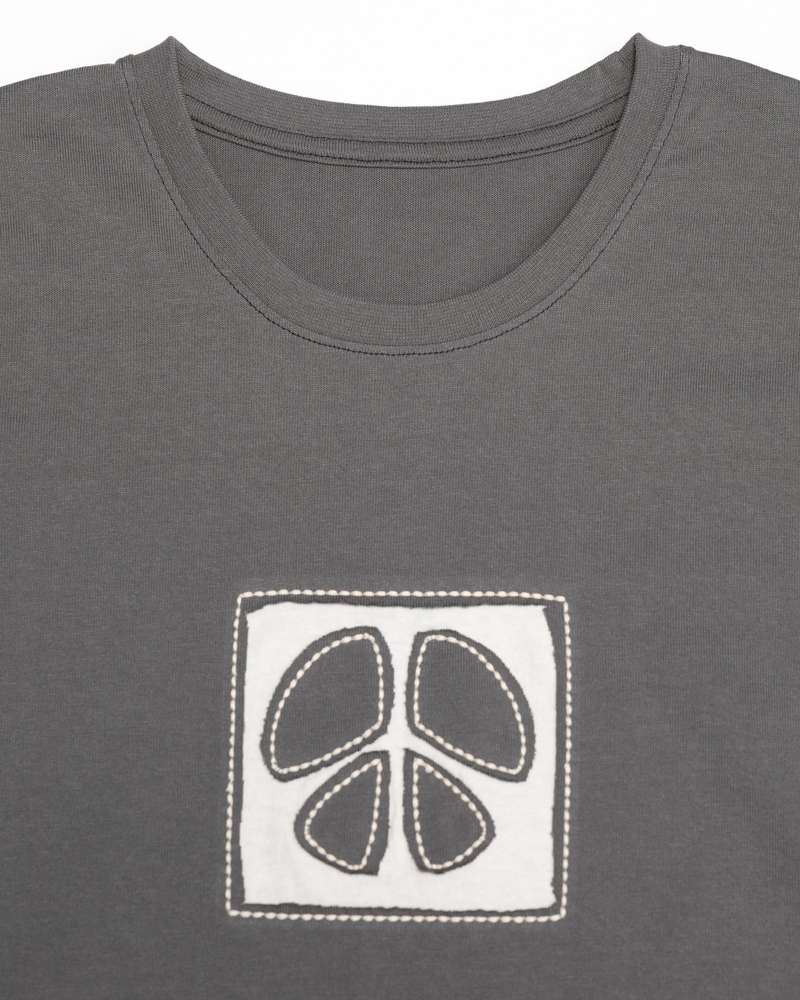 Organic Cotton Peace Tee - Men's Boxy Fit (Charcoal)