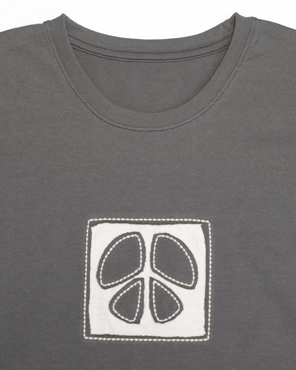 Organic Cotton Peace Tee - Men's Boxy Fit (Charcoal)