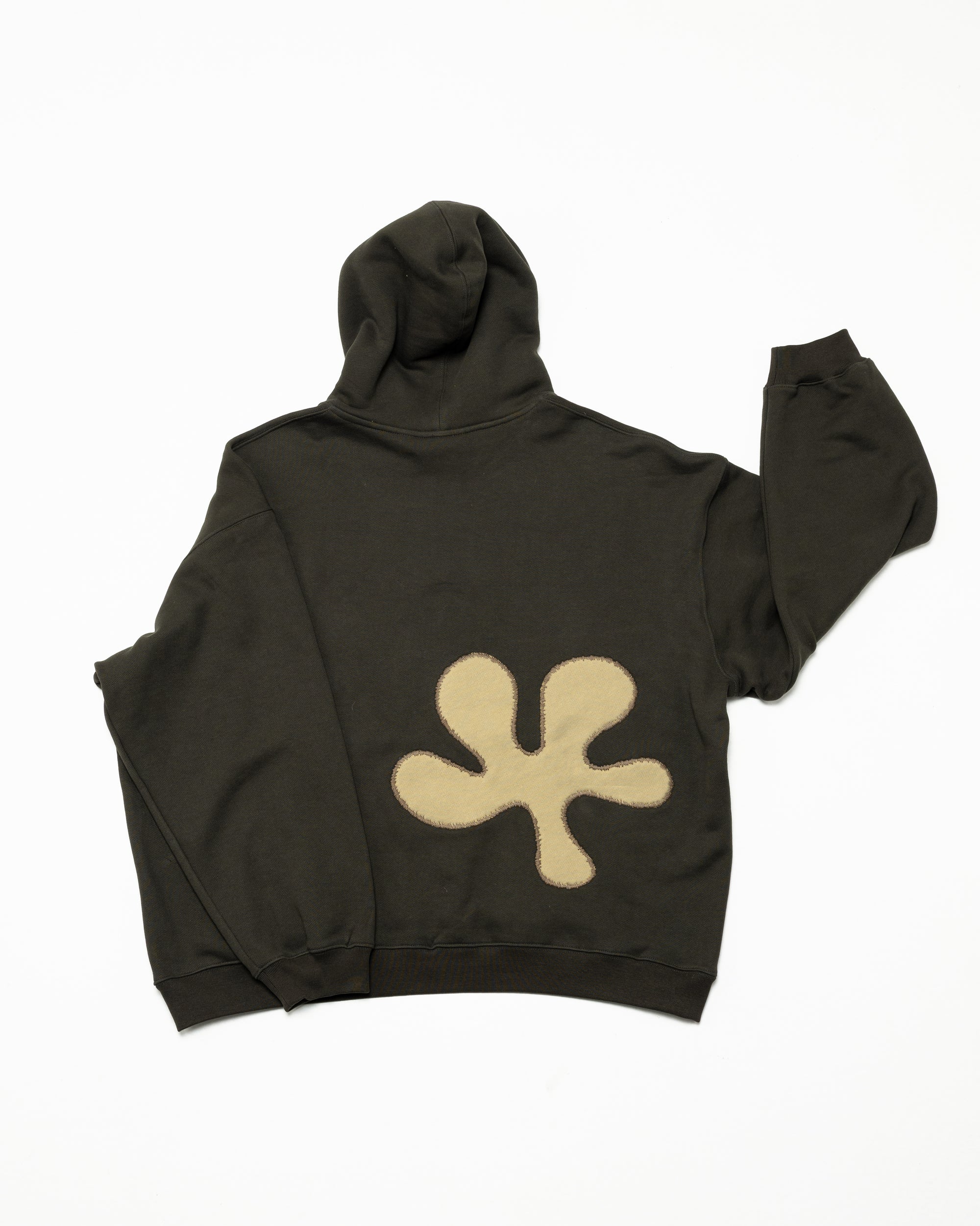 Oversized Back-Appliqué Hoodie (olive x pistachio)