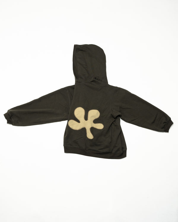Oversized Front-Appliqué Hoodie (Olive x Pistachio)
