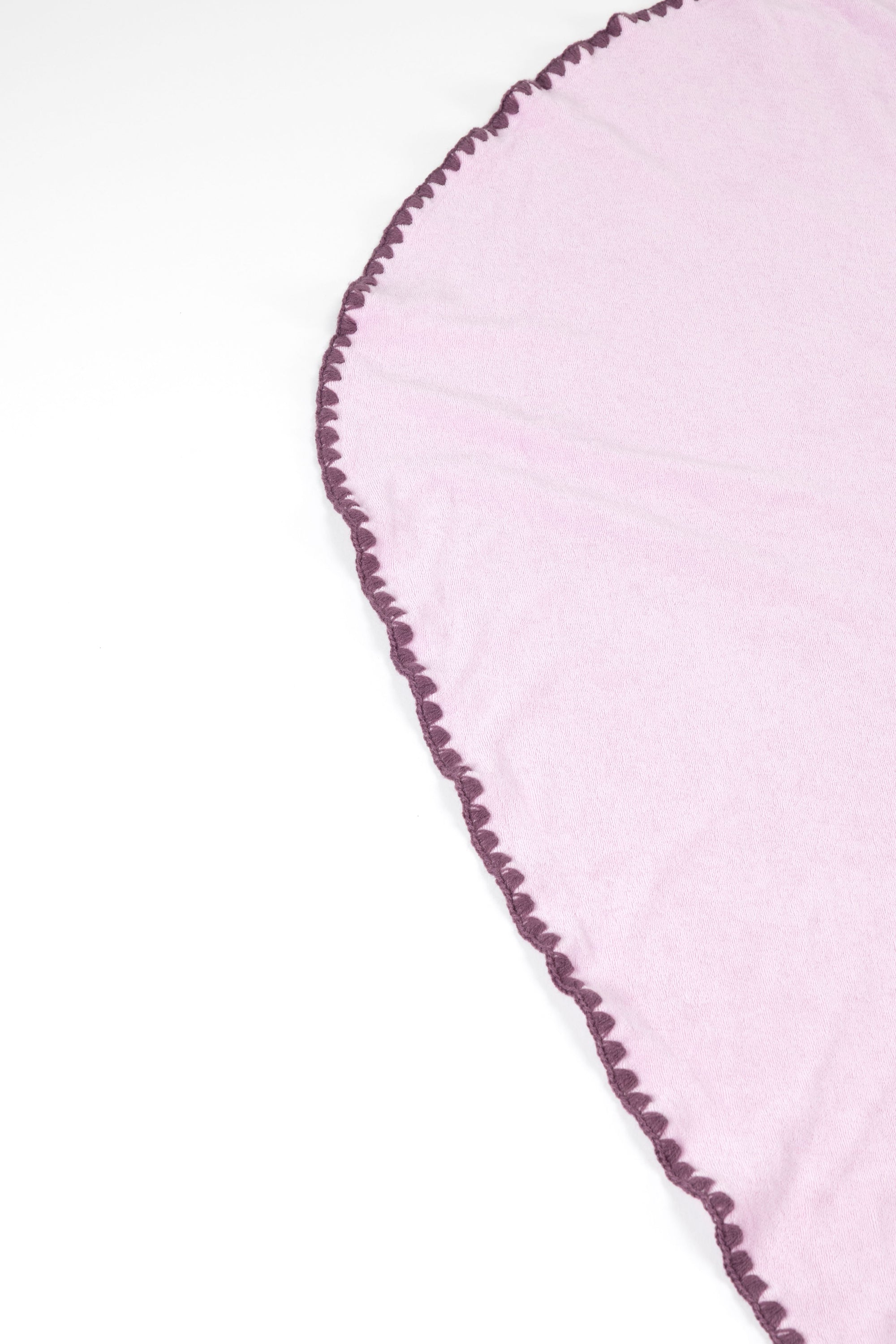 Beach Towel / Throw with Shell Edge Stitch (Baby Pink)