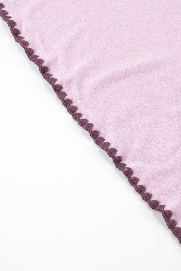 Beach Towel / Throw with Shell Edge Stitch (Baby Pink)
