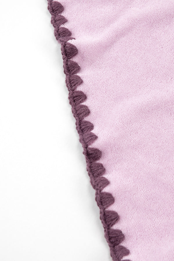 Beach Towel / Throw with Shell Edge Stitch (Baby Pink)