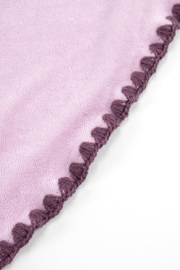Beach Towel / Throw with Shell Edge Stitch (Baby Pink)