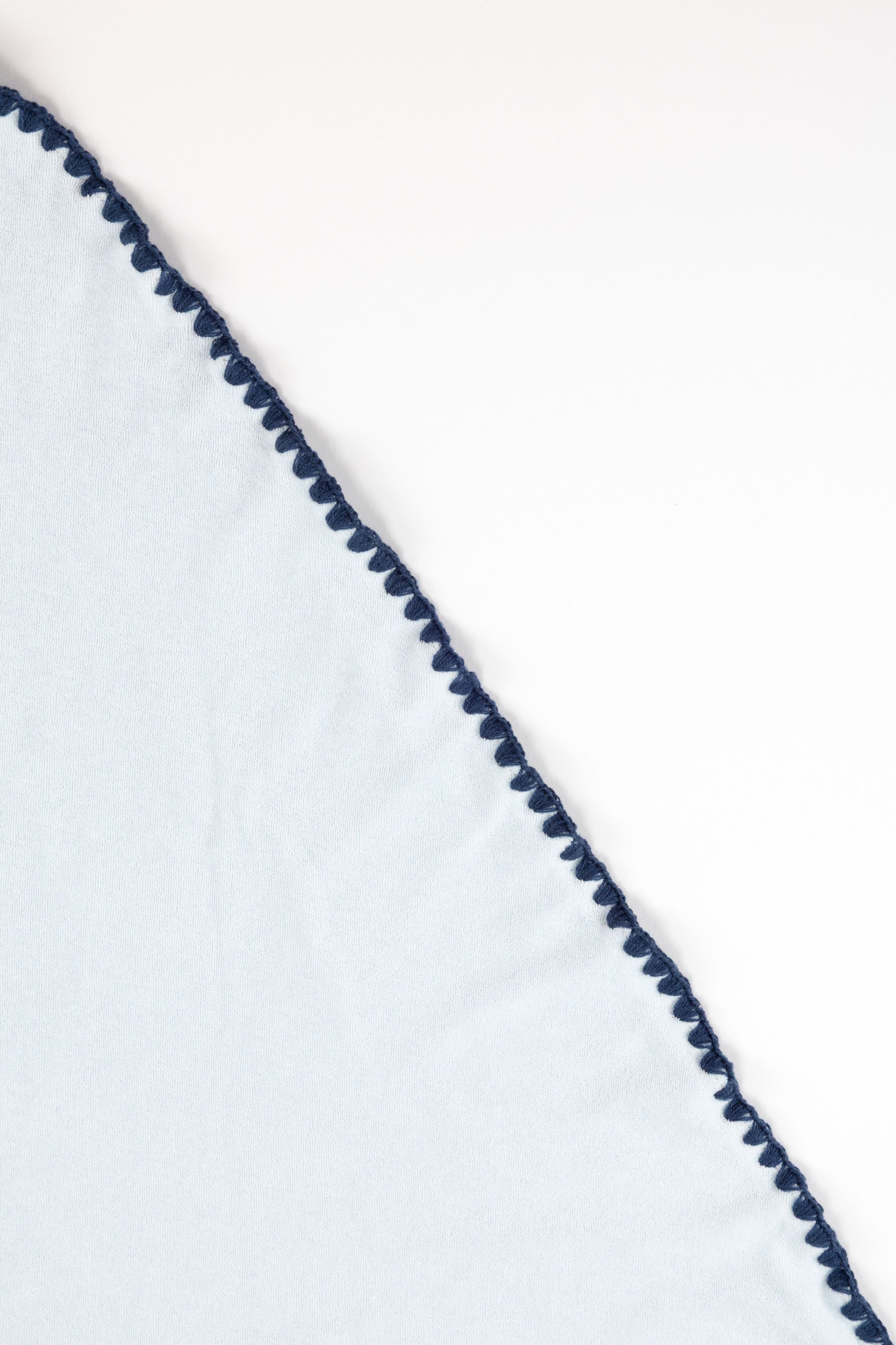 Beach Towel / Throw with Shell Edge Stitch (Baby Blue)