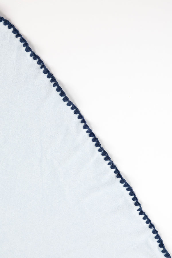 Beach Towel / Throw with Shell Edge Stitch (Baby Blue)