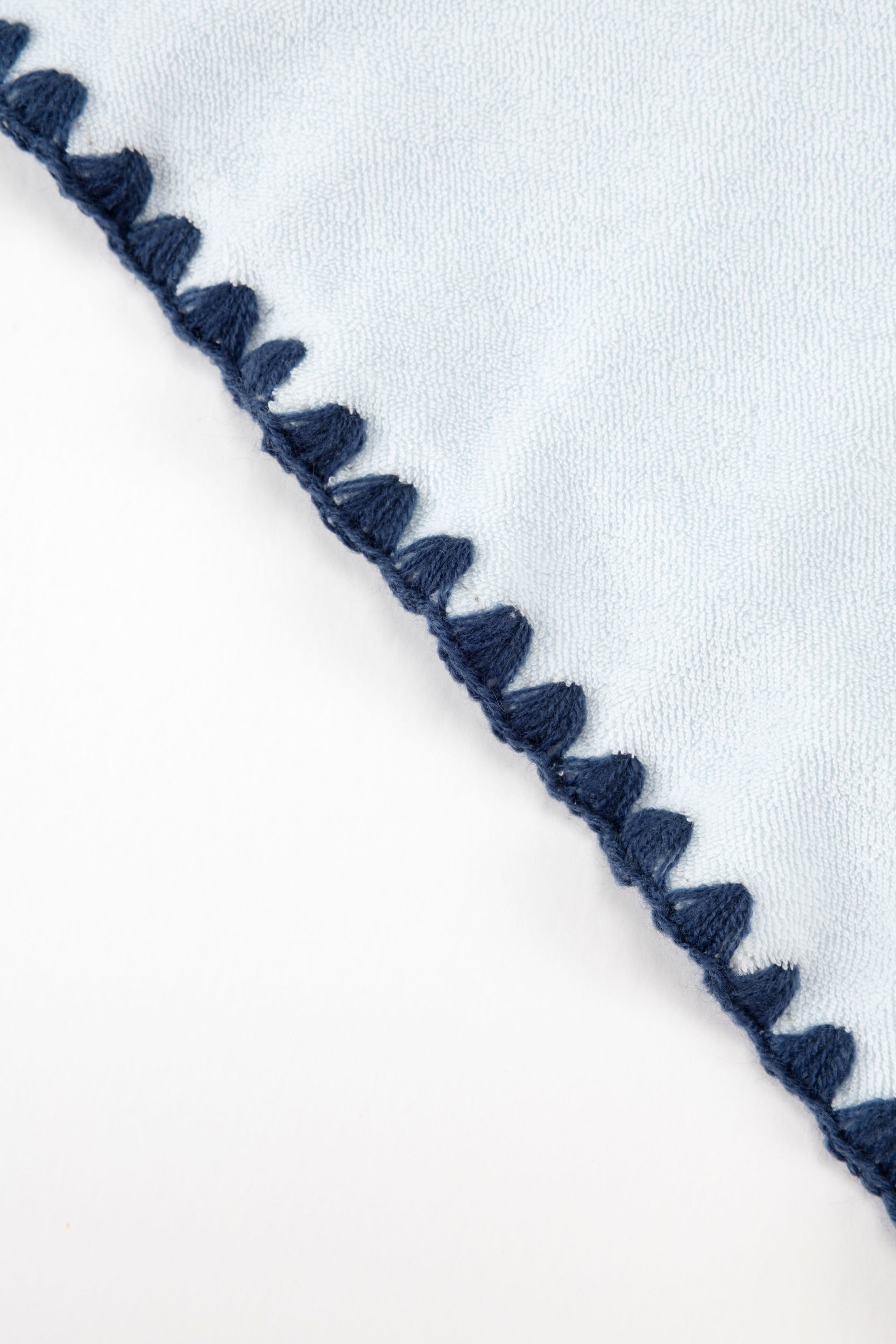Beach Towel / Throw with Shell Edge Stitch (Baby Blue)