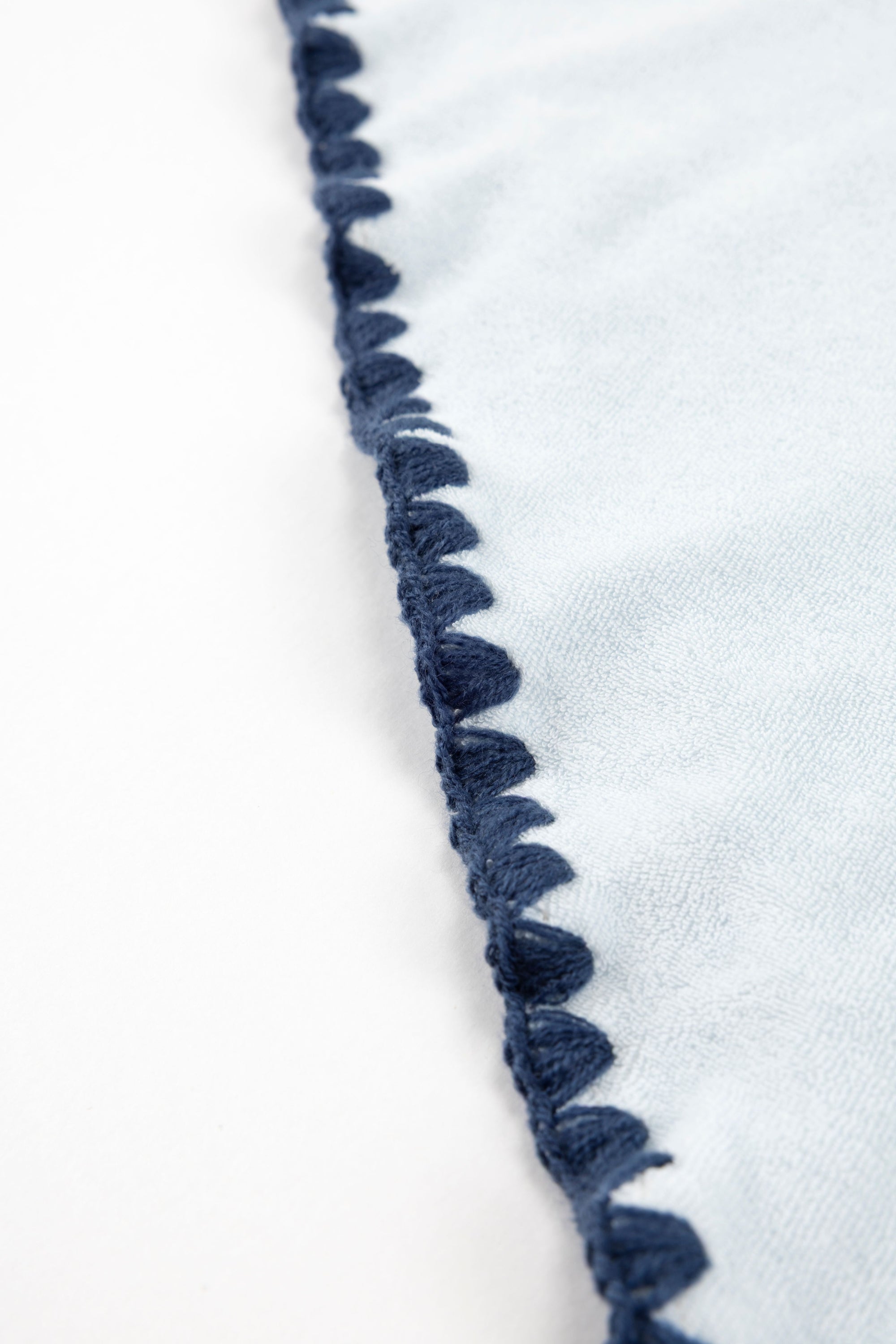 Beach Towel / Throw with Shell Edge Stitch (Baby Blue)