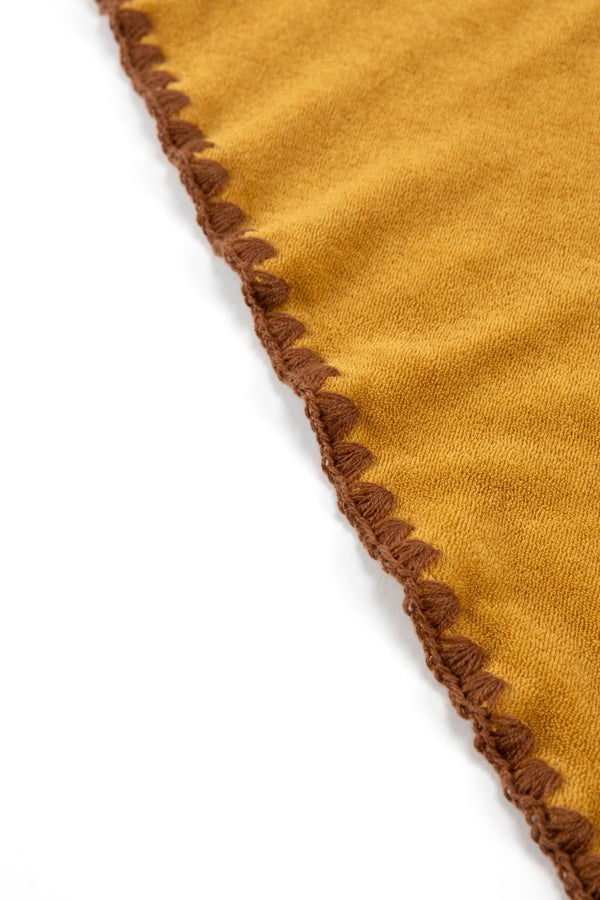 Beach Towel / Throw with Shell Edge Stitch (Earth)