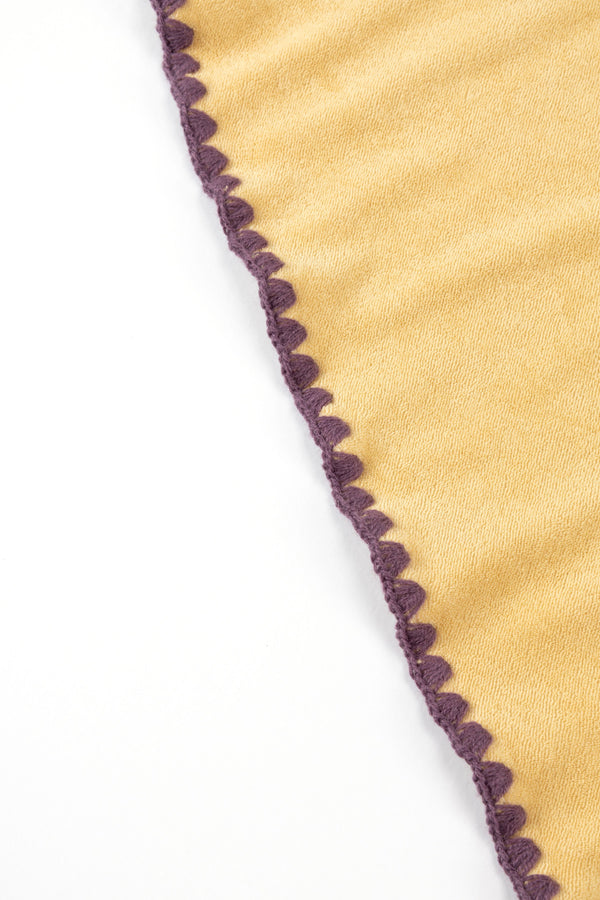 Beach Towel / Throw with Shell Edge Stitch (Baby Yellow)