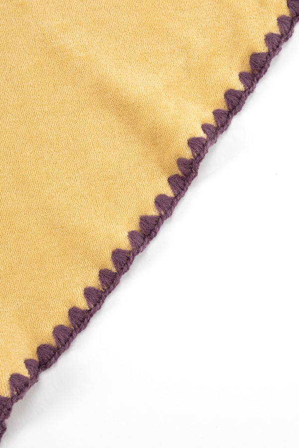Beach Towel / Throw with Shell Edge Stitch (Baby Yellow)