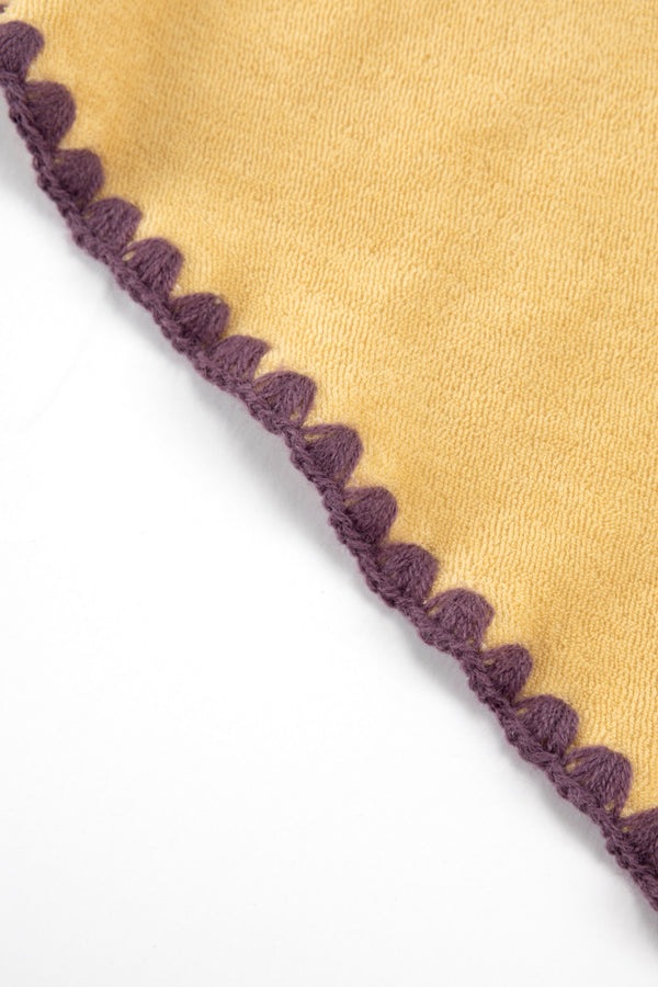 Beach Towel / Throw with Shell Edge Stitch (Baby Yellow)