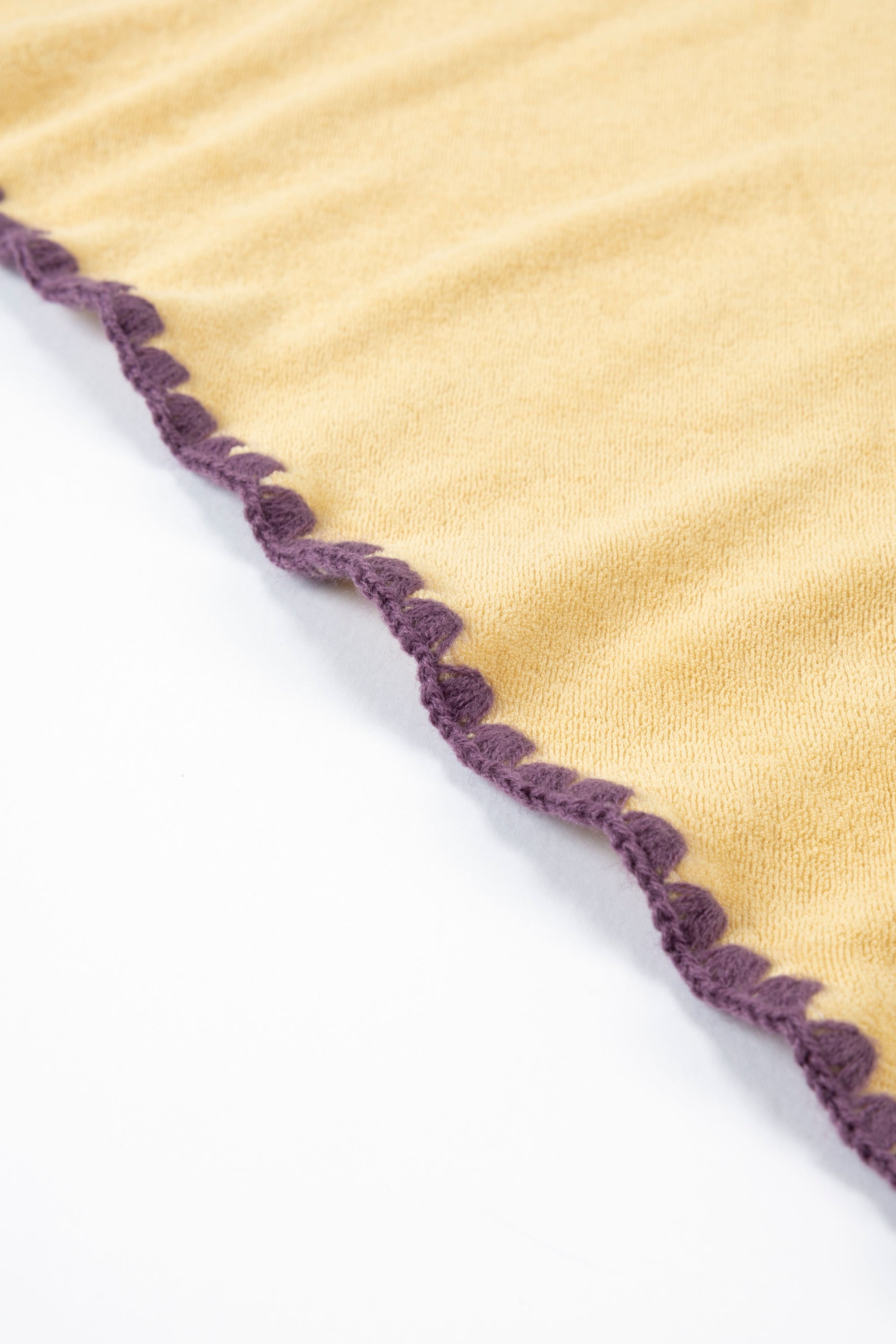Beach Towel / Throw with Shell Edge Stitch (Baby Yellow)