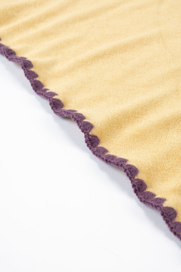 Beach Towel / Throw with Shell Edge Stitch (Baby Yellow)