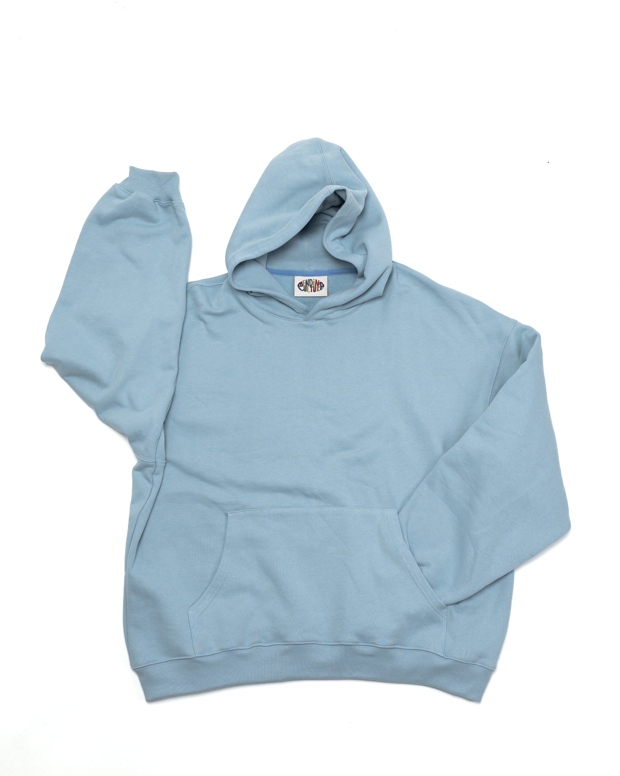 Oversized Back-Appliqué Hoodie (baby blue)
