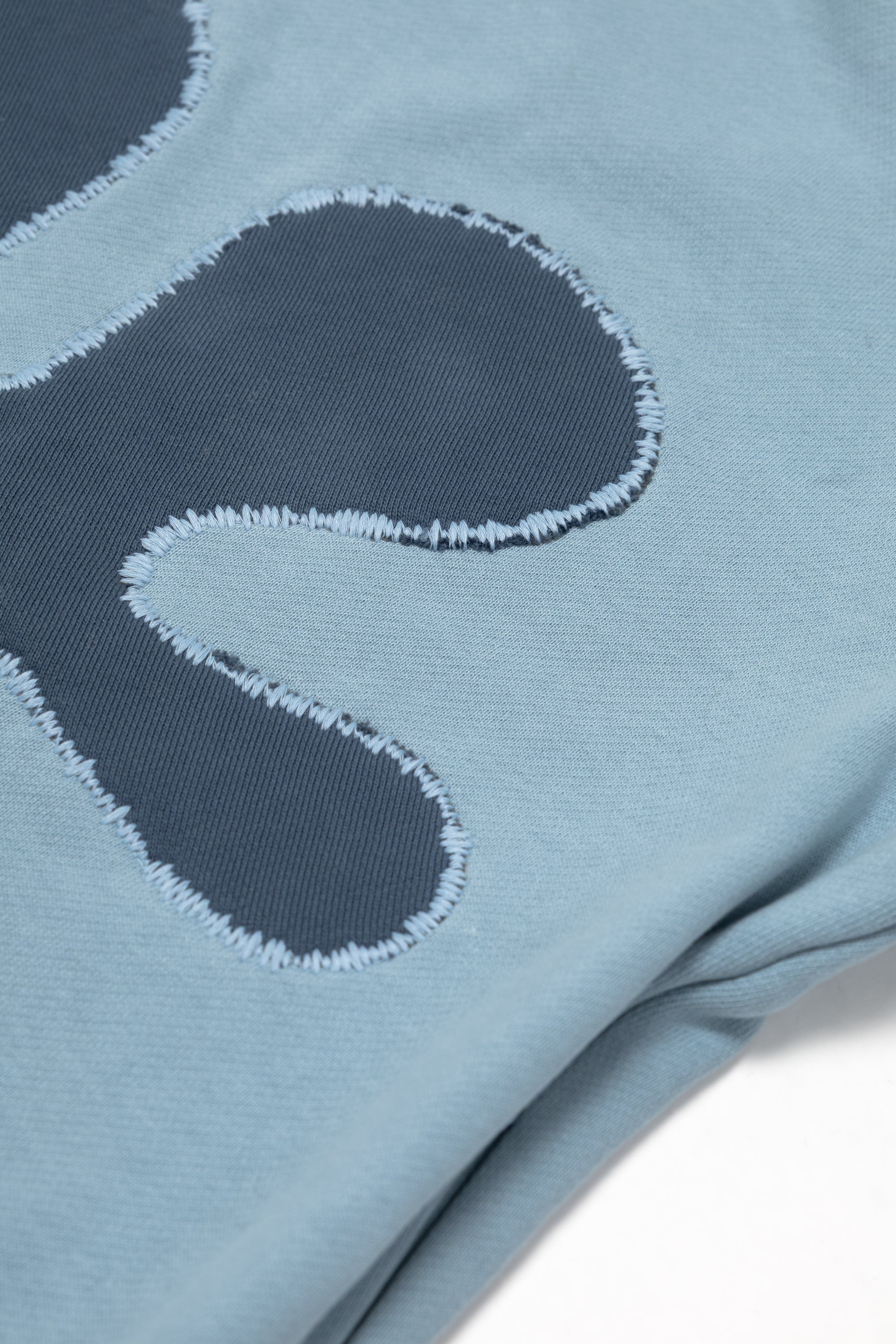 Oversized Front-Appliqué Hoodie (baby blue)