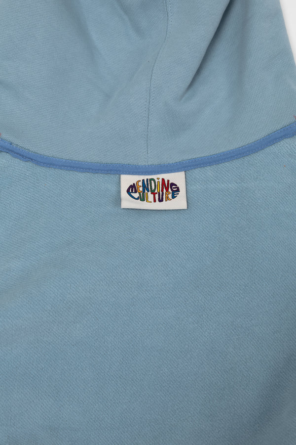 Oversized Back-Appliqué Hoodie (baby blue)