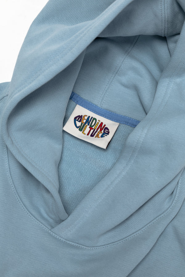 Oversized Back-Appliqué Hoodie (baby blue)