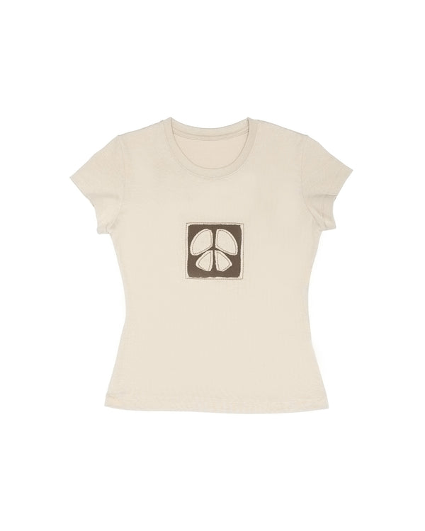 Organic Cotton Peace Tee - Women's Hourglass Fit (Ecru)