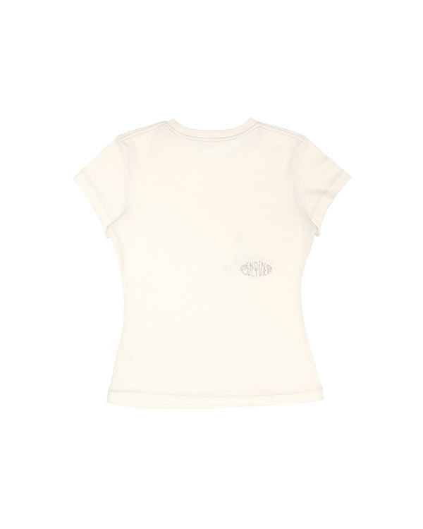 Organic Cotton Flowerchild Tee - Women's Hourglass Fit (Cream)