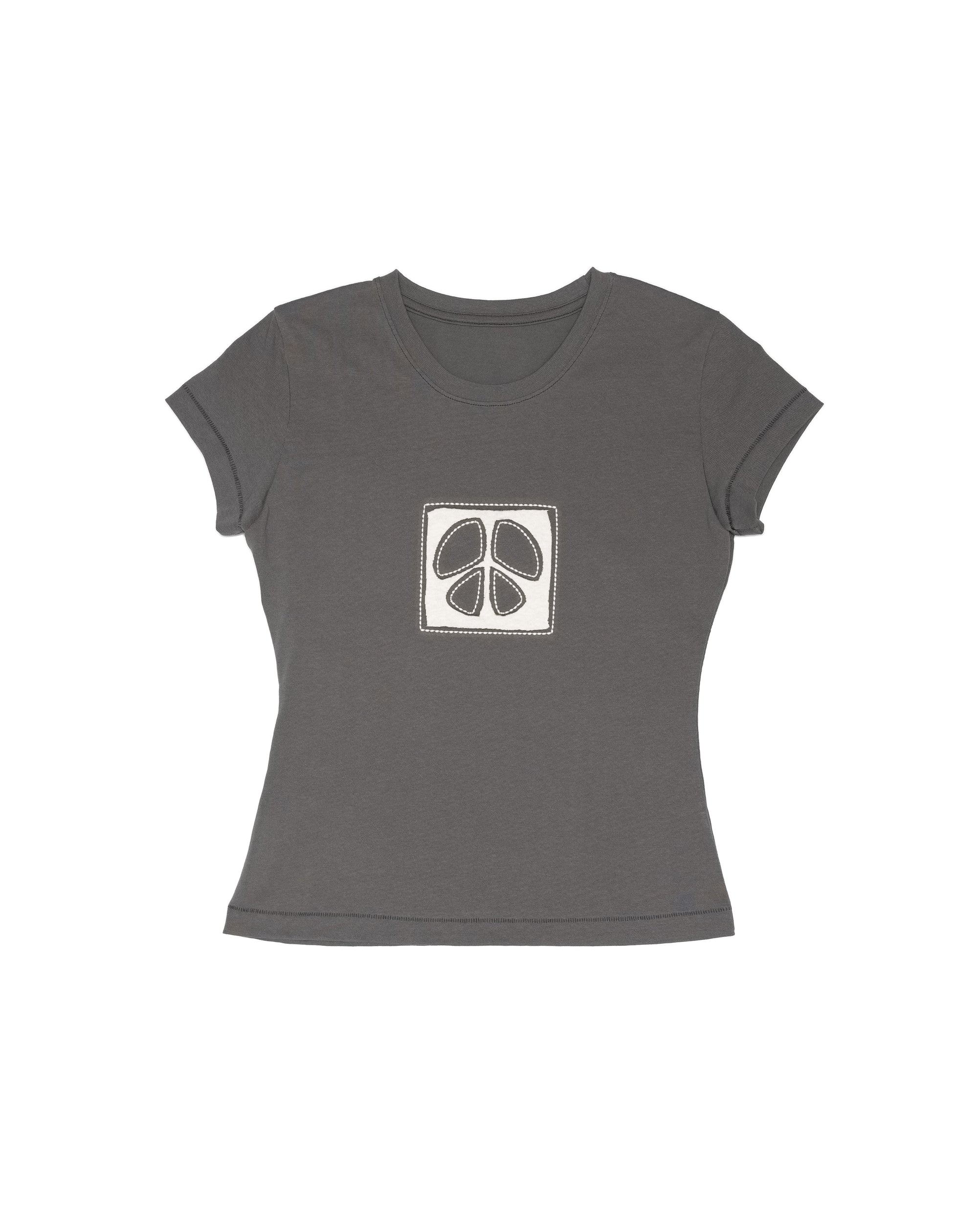 Organic Cotton Peace Tee - Women's Hourglass Fit (Charcoal)
