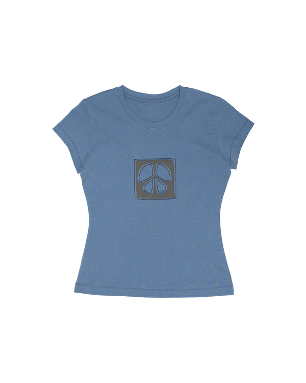 Organic Cotton Peace Tee - Women's Hourglass Fit (Blue)