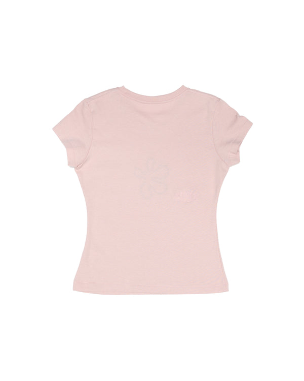 Organic Cotton Flowerchild Tee - Women's Hourglass Fit (Baby Pink)