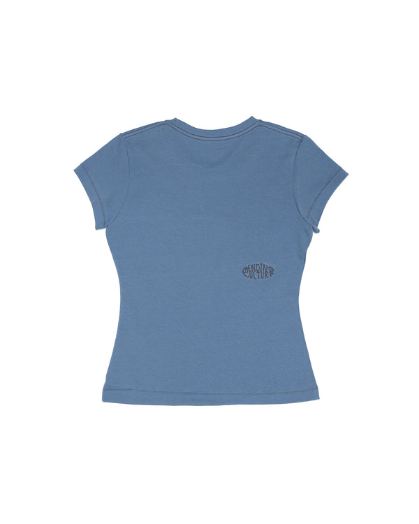 Organic Cotton Peace Tee - Women's Hourglass Fit (Blue)