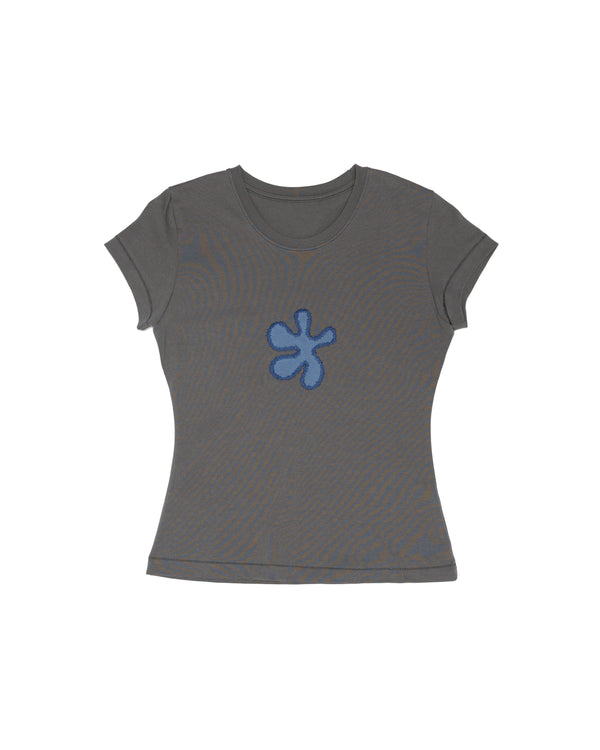 Organic Cotton Flowerchild Tee - Women's Hourglass Fit (Charcoal)