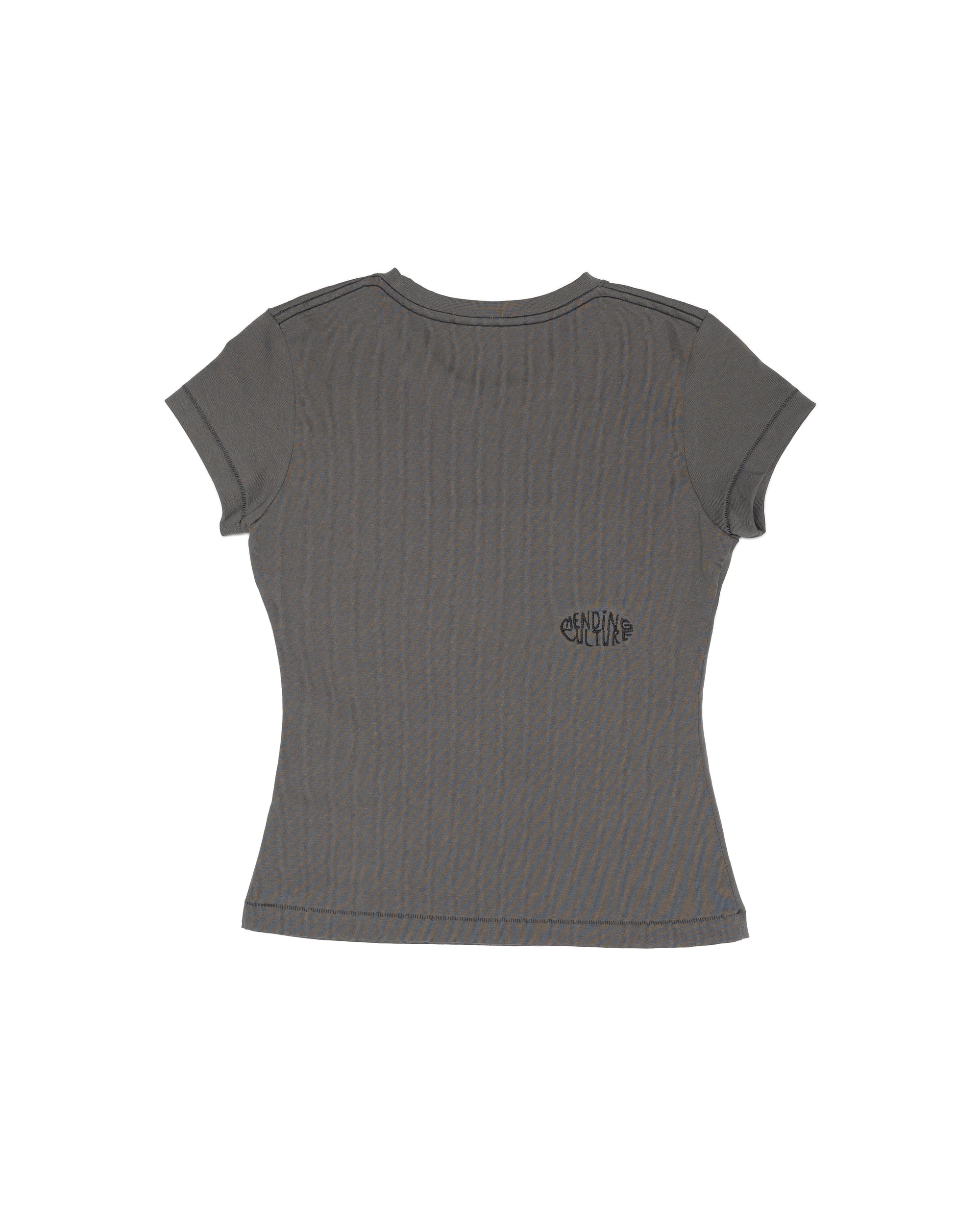 Organic Cotton Flowerchild Tee - Women's Hourglass Fit (Charcoal)