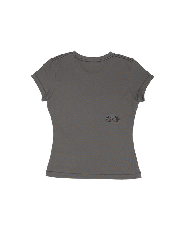 Organic Cotton Flowerchild Tee - Women's Hourglass Fit (Charcoal)